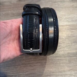 Mens Daniel Cremieux Belt Sz 38 Black Italian Full Grain Leather